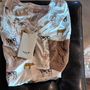 Kyte BABY Women's Short Sleeve Tee - Cow Print